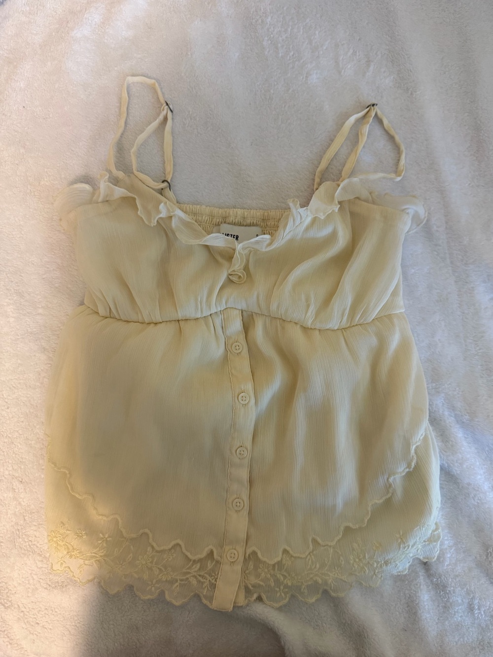 Hollister Delicate Cream Button-Front Camisole Top